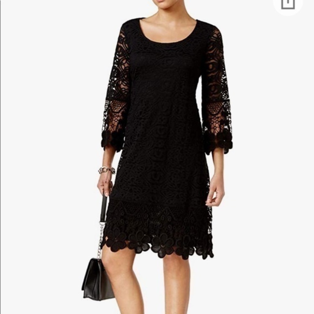 NWT Alfani Floral Lace Crochet Trim Cocktail Dress